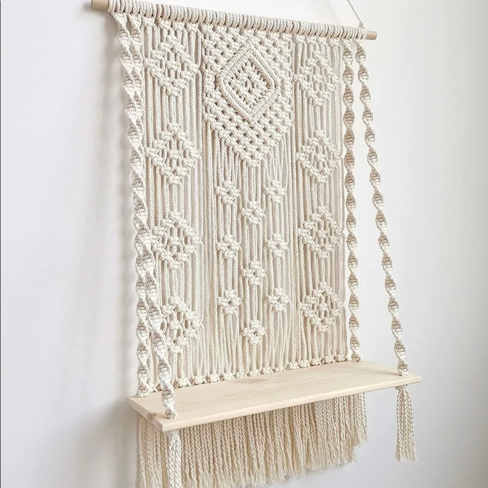 🎉🎉HOST PICK🎉🎉Handmade Macrame+Wall Shelve+Boho - Picture 3 of 7
